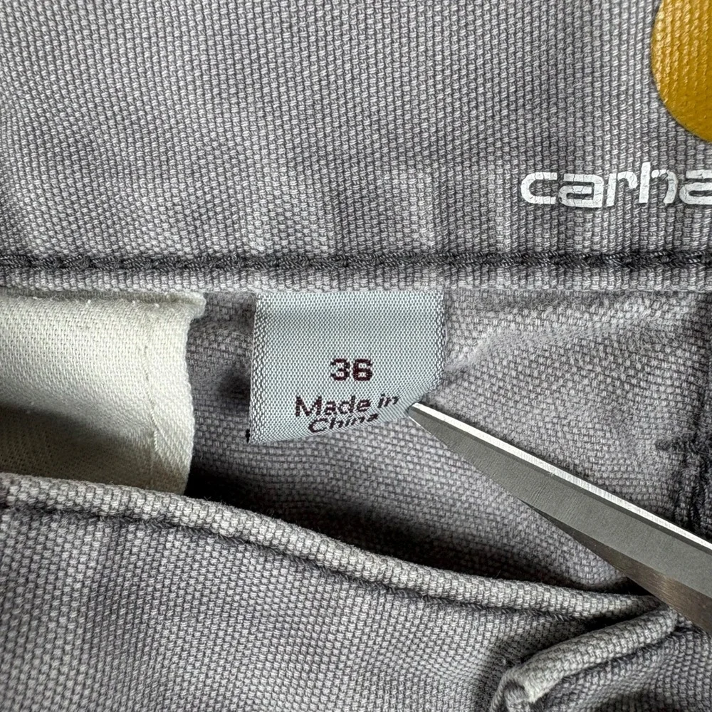 Carhartt Mens Gray Relaxed Fit Canvas Cargo Shorts Size 36 Workwear 10 Inseam